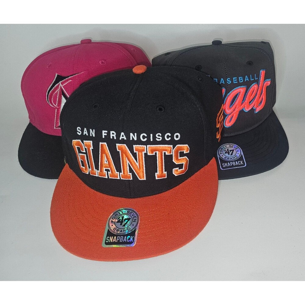 Lot of 3 MLB Baseball New Era 59Fifty Hat Sz 7 1/8 Snapback 47 Brand Cap Giants